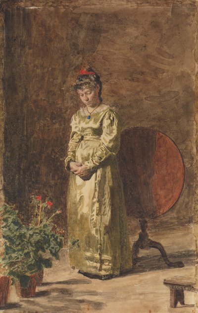 Meditasyon Yapan Genç Kız, 1877. by Thomas Eakins