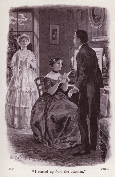 Wilkie Collins tarafından Beyazlı Kadın için İllüstrasyon (litho) by Thomas Eyre Macklin