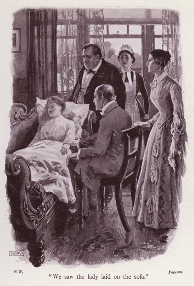 Wilkie Collins tarafından Beyazlı Kadın için İllüstrasyon (litho) by Thomas Eyre Macklin