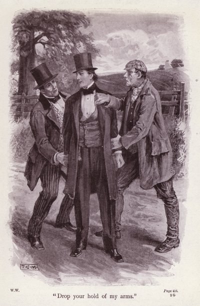 Wilkie Collins tarafından Beyazlı Kadın için İllüstrasyon (litho) by Thomas Eyre Macklin