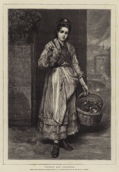 Menekşeler ve Primroses by Thomas Faed