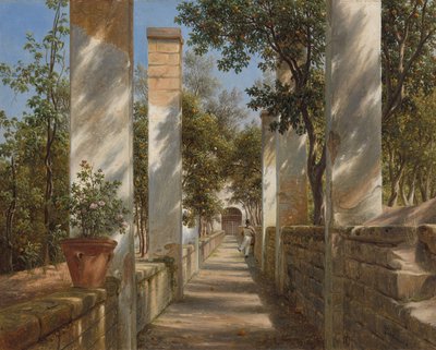Portakallı Pergola, c.1834 (tuval üzerine monte edilmiş kağıt üzerine yağlı boya) by Thomas Fearnley