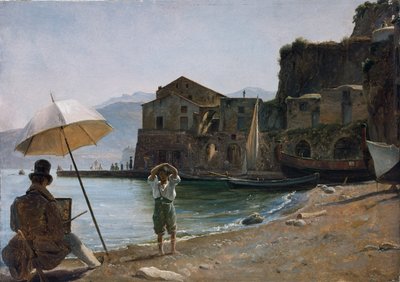 Ressam ve çocuk, 1834 civarı (tablo) by Thomas Fearnley