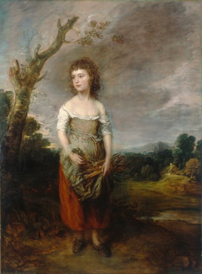Ormanda İbne Toplayan Bir Köylü Kızı by Thomas Gainsborough