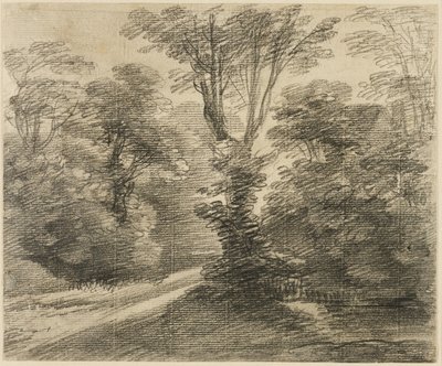 Bir Ormanda Güneşli Bir Yol by Thomas Gainsborough