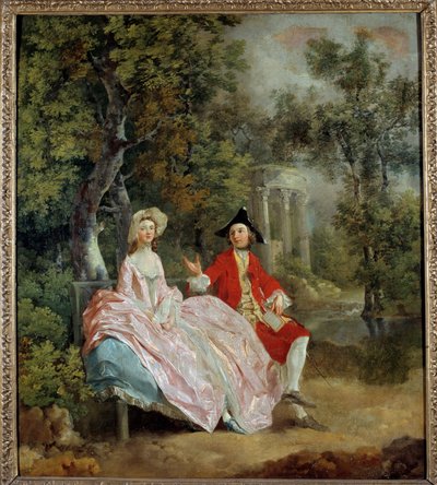 Bir parkta konuşma: Thomas Gainsborough ve eşi Margaret Painting, Thomas Gainsborough (1727-1788) 1746 Sun. 0,73 x 0,68 m - Parkta Konuşma: Thomas Gainsborough ve gelini Margaret. Thomas Gainsborough (1727-1788) tarafından yapılan boyama by Thomas Gainsborough