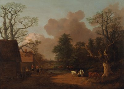 1754 ve 1756 yılları arasında Sütçü Kız ile manzara. by Thomas Gainsborough