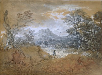 Bir Ormanın Kenarında Yol Olan Manzara, 1760-1765 by Thomas Gainsborough