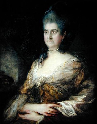 Elizabeth Chudleigh (1720-88) olduğu söylenen Bir Hanımefendinin Portresi (panelde yağlı boya) by Thomas Gainsborough