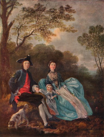 Sanatçının Karısı ve Kızıyla Portresi, c1748 by Thomas Gainsborough