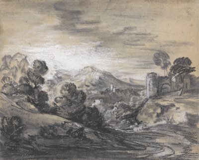 Kale ile Ormanlık Manzara by Thomas Gainsborough