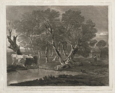 Bir Havuzun Yanında İnekler, Figürler ve Kulübe ile Ormanlık Manzara, 1797