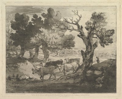 Çoban ve İneklerle Ormanlık Peyzaj, 1 Ağustos 1797. by Thomas Gainsborough