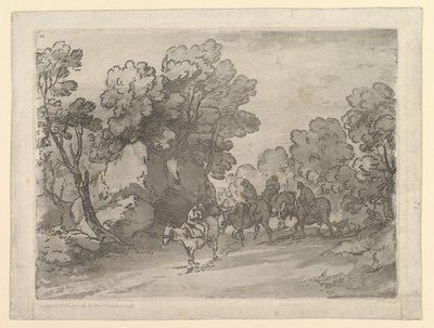 Binicilerle Ormanlık Manzara, 1 Ağustos 1797. by Thomas Gainsborough