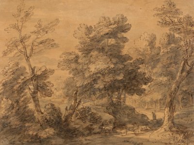 Çoban ve Koyunlarla Ormanlık Manzara by Thomas Gainsborough