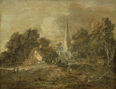 Köy Manzaralı Ormanlık Peyzaj by Thomas Gainsborough
