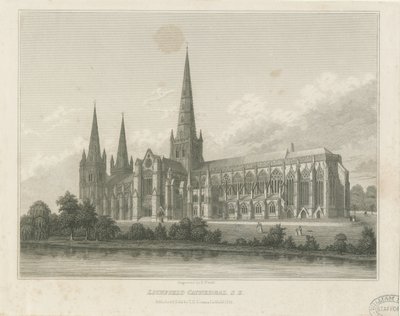 Lichfield Katedrali - Güney Doğu Görünümü: gravür, nd [c 1833] (baskı) by Thomas George Lomax