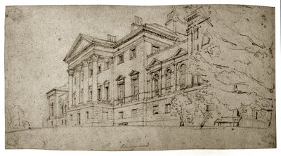 Harewood House, Yorkshire, c.1798 (dokulu dokuma kağıt üzerinde grafit) by Thomas Girtin