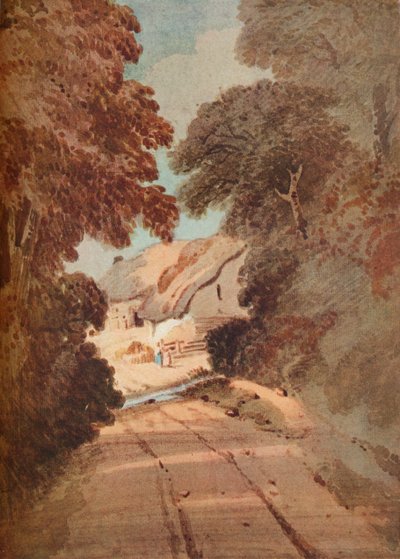 Lane ve Kulübeler, c1800 by Thomas Girtin