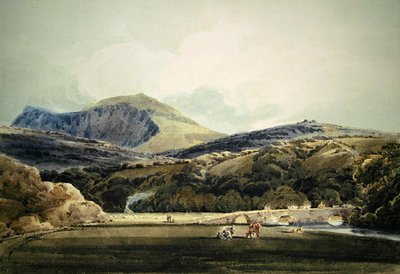 Mynydd Mawr, Kuzey Galler (kalem ve sulu boya) by Thomas Girtin