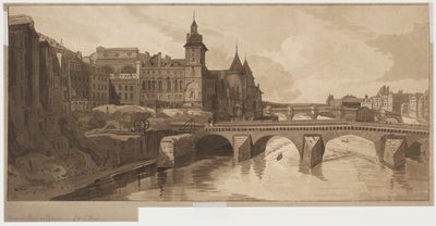 Paris'teki En Pitoresk Manzaralardan Yirmi Seçkisi: View of Pont au Change by Thomas Girtin