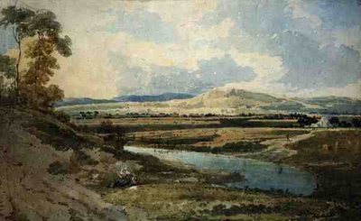 Bromley, Kent yakınlarında görünüm (kağıt üzerine kalem üzerine suluboya) by Thomas Girtin