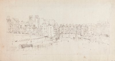 Pont Neuf'tan Pont St. Michel'in görünümü by Thomas Girtin