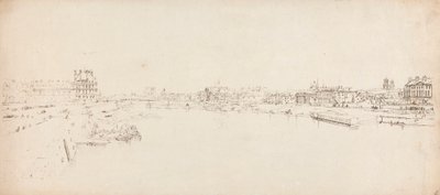 Tuileries ve Köprü'nün Pont de la Concorde'dan çekilmiş görünümü by Thomas Girtin