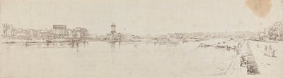 Pont de la Concorde'dan Alınan Chaillot Köyü Görünümü by Thomas Girtin