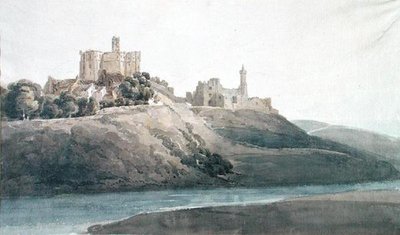 Warkworth Kalesi (kağıt üzerine sulu boya) by Thomas Girtin