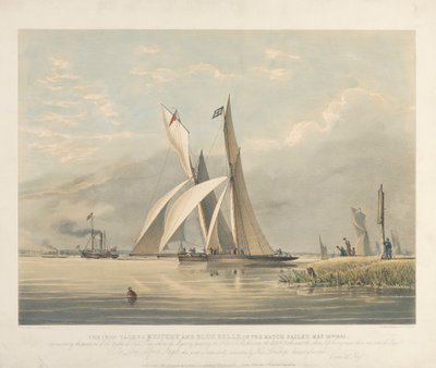 Demir Yatlar Gizemi ve Mavi Belle 23 Mayıs 1843'te Denize Açılan Maçta by Thomas Goldsworth Dutton