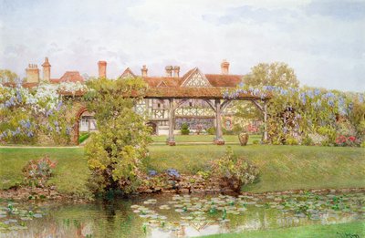 Büyük Tangley Malikanesi, Surrey, Lily Pond ve kapalı yürüyüş by Thomas H. Hunn