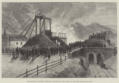 Mauricewood Colliery, Penicuik, Midlothian, Geç Felaket Ateşi Sahnesi by Thomas Harrington Wilson