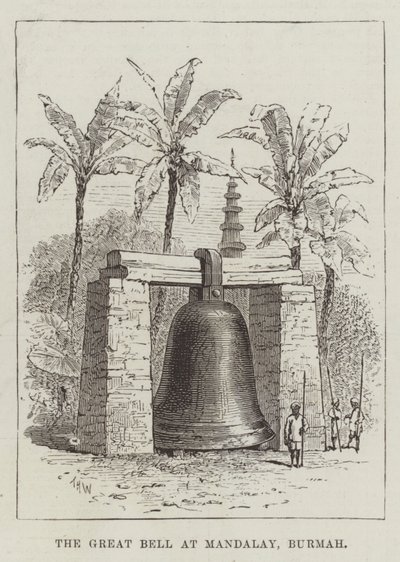 Mandalay, Burmah'daki Büyük Çan by Thomas Harrington Wilson