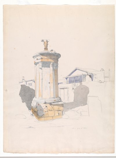 Lysikrates Choregic Anıtı, Atina by Thomas Hartley Cromek