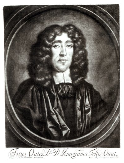 R. Thompson tarafından oyulmuş Titus Oates (1649-1705) portresi by Thomas Hawker