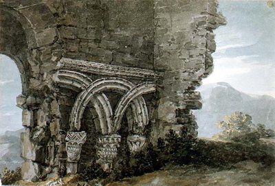 No.3204 St. James Darülaceze kilisesinin duvarlarında Sakson başkentleri, Dunwich, Suffolk by Thomas Hearne