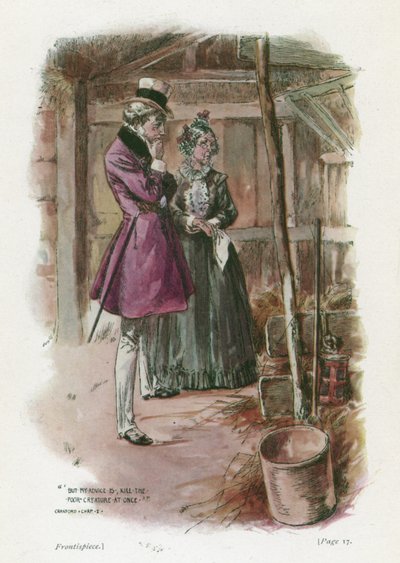 "Ama benim tavsiyem, zavallı yaratığı bir an önce öldürmeniz." (renkli taş baskı) by Thomas Heath Robinson