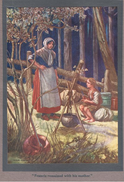 Francis annesiyle birlikte kaldı (renkli litografi) by Thomas Heath Robinson
