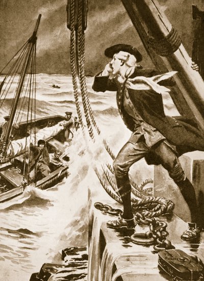 John Smeaton Eddystone deniz feneri üzerinde çalışırken (lito) by Thomas Heath Robinson