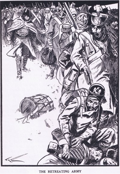 Geri çekilen ordu (renkli taş baskı) by Thomas Heath Robinson
