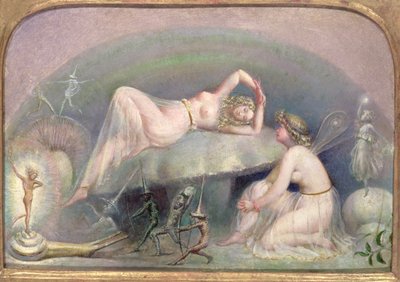 Bir Mantarın Üzerinde Dinlenen Peri, 1860 dolayları by Thomas Heatherley