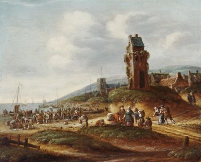 Egmond yakınlarındaki sahilde avlarını boşaltan balıkçılar by Thomas Heeremans