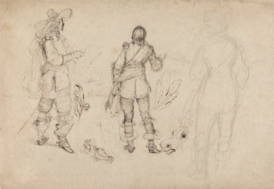 Cavaliers, Horse's Head ve Plumes Eskizleri Sayfası by Thomas Henry Nicholson