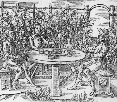 Bir çardakta dinlenmek, 1577 by Thomas Hill