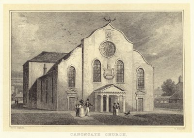 Canongate Kilisesi (gravür) by Thomas Hosmer (after) Shepherd