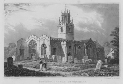 Colyton Kilisesi, Devonshire (gravür) by Thomas Hosmer (after) Shepherd