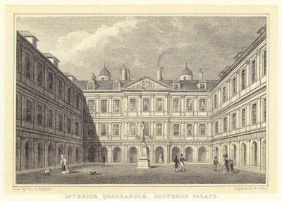 İç Dörtgen, Holyrood Sarayı (gravür) by Thomas Hosmer (after) Shepherd