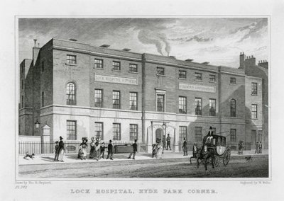 Lock Hastanesi, Hyde Park Hastanesi (gravür) by Thomas Hosmer (after) Shepherd