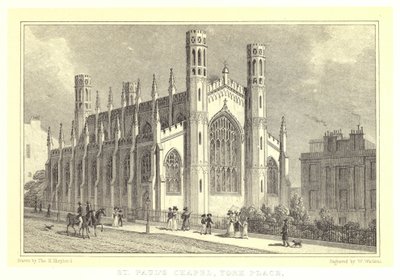 St Paul Şapeli, York Place (gravür) by Thomas Hosmer (after) Shepherd